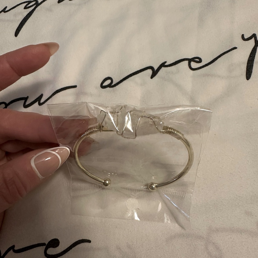 Stone Gold Plated Cuff Bracelet